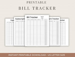 Bill Payment Checklist | Monthly Bill Tracker | Finance Planner | Instant Download - Etsy