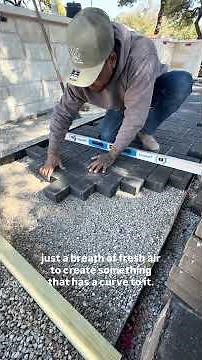 Installing belgard pavers in a curved pathway! #hardscapedesign #pov #pavers