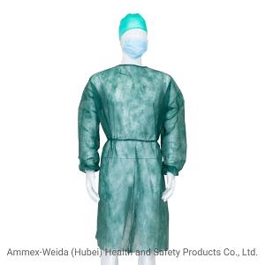 [Hot Item] Disposable Medical Use Isolation Gown with Elastic Wrist Laboratory/Hospital Use Long Sleeves Isolation Gown