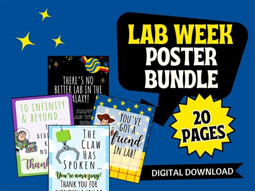 Lab Story Lab Week Posters 2026 | to Infinity and Beyond Theme | Medical Laboratory Decor | Digital Download - Etsy