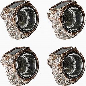 Solar Rock Light Led 4 Pack Waterproof Garden Stone Lights Outdoor Landscaping Spotlights, Yard Patio Pathway Driveway …