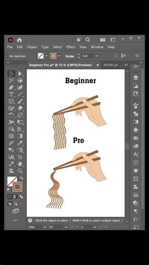 Illustrator Design Tutorial | Making Noodles like a Pro #adobe #tutorial #illustrator