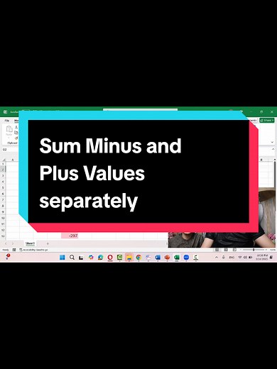 Sum Minus and Plus Values in MS Excel Guide