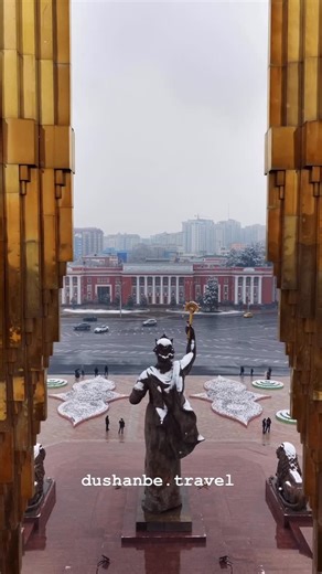 Tourism in Dushanbe on Instagram: "Dushanbe in the embrace of snow ❄️🏙️ The city looks calm, snow-covered, magical, and pure, with a warm and charming atmosphere. @saidjon_saidov11111 #dushanbe #mosque #tajikistan #dushanbetravel #traveltajikistan"