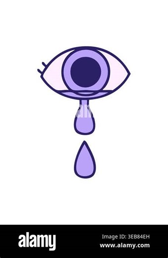 attention grabbing animation of cute cartoon of a crying eye
