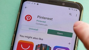 The Pinterest Social Network Application is Installed on a Mobile Device. Pinterest Application Icon Logo on Smartphone Screen Stock Footage - Video of focus10032022, network: 243485278