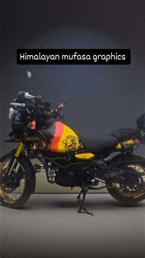 Pankaj Graphics and Keys on Instagram: "🔥 Himalayan 450 – Now Roaring with a Mufasa-Inspired Custom Wrap! 🦁✨ We’ve just completed a premium graphic & wrapping transformation on the Himalayan 450 — and this one carries a bold personalized Mufasa touch that makes the bike stand out with pure power and personality! 🏍️🔥 From concept to finish, every detail has been crafted with precision to give the rider a truly unique, adventure-ready identity. Your ride can roar too — let’s transform it! 🚀✨ 