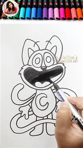 How to Draw CatNap Smiling Critters | Poppy Playtime | Coloring Page #art #shorts