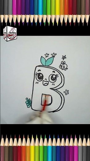 Haw to draw alphabet{B}|Easy alphabet Drawing Step by Step| Drawing For kids Tutorial|kids drawing|