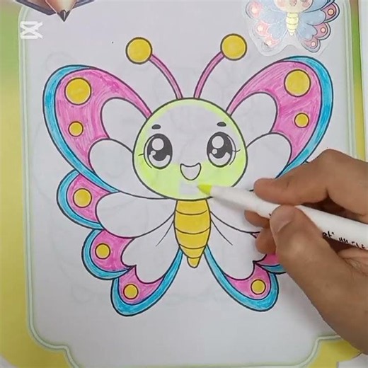 Coloring a Beautiful Butterfly with Markers 🦋✨