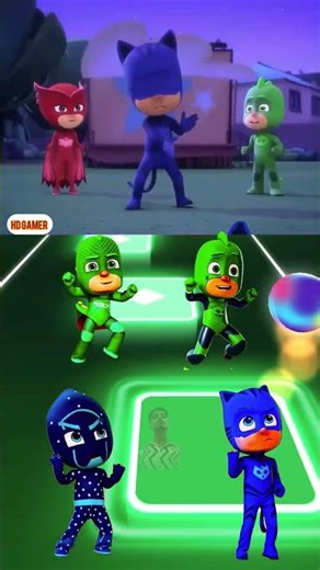 PJ Masks --animated series (Catboy, Owlette, and Night Ninja_Tiles hop-short video-