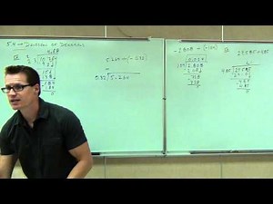 Prealgebra Lecture 5.4: Dividing Decimal Numbers