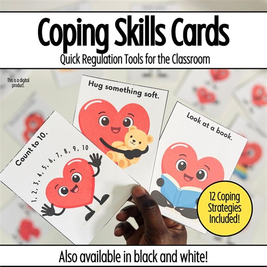 Coping Skills Cards | Emotional Regulation Cards for Kids | Calm Down Strategies - Etsy