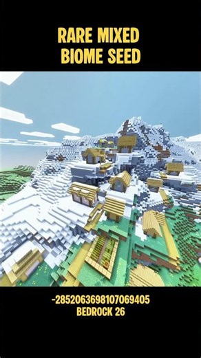 RARE MIXED BIOME VILLAGE SEED 🌍🔥 Minecraft Bedrock 26 #minecraft