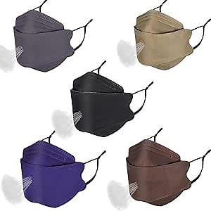 Washable Reusable Black Korean kf94 Face Mask Masks Men, Adjustable Breathable Cloth Cotton Adult Kitsch Facemask 3D Mascaras, 3 4 Ply Layer Fabric Breathe f94 Sport Athletic Madks with Nose Wire