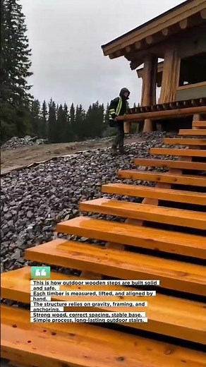 Building Outdoor Wooden Steps Fast & Strong #construction #woodworking #shorts
