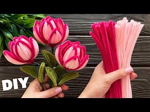 How to make Flower from Chenille Stems Pipe Cleaner DIY Pipe Cleaner Crafts