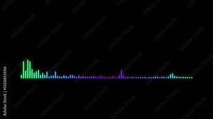 Audio Spectrum. Audio Visualizer. Soundwave effect. music visualizer background. 4k animated colorful audio equalizer.