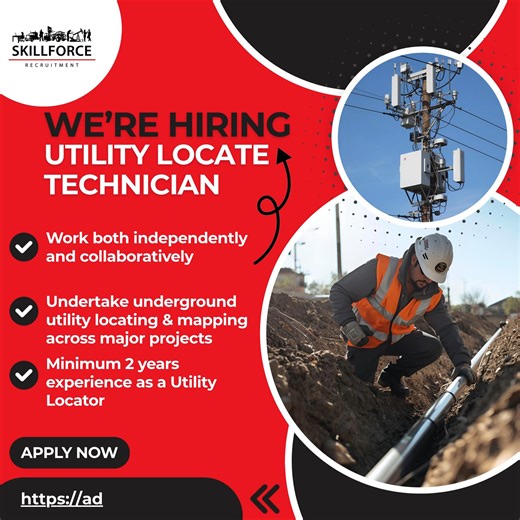 1.1K views | Skillforce Recruitment is seeking an experienced Utility Locator for major WA projects. Full-time role with top rates, bonuses, and growth in a leading underground services company. Apply Now! https://adr.to/motyqai #jobs #recruitment #hiring #hiringnow #welshpool #labourhireaustralia #labourhire #utilitylocator #utilitylocating #utilitylocatorjob | Skillforce Recruitment Pty Ltd | Facebook