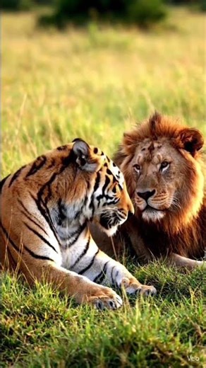 lion and tiger #cartoon #cartooncat #lion #lionking #tiger #tranding #shortsvideo