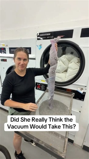 Did She Really Think the Vacuum Would Take This? #laundromat #cleaning #cleantok #laundry