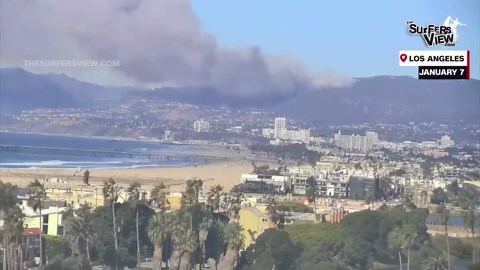 Timelapse video shows Los Angeles wildfire spread rapidly