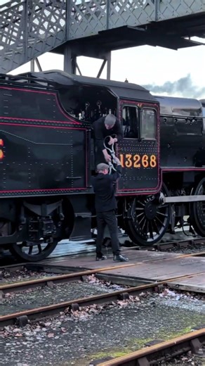 🙋‍♂️🚂 LMS Mogul 13268 Exchanges the Token with the Signalman #railway #train #steam #shorts