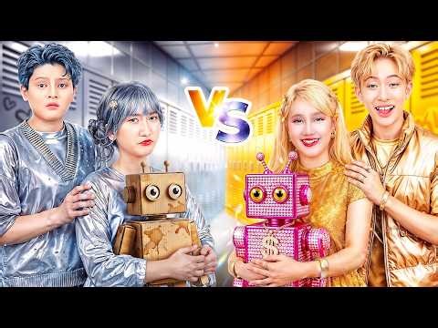 Gold Couple Vs Silver Couple! Couple Challenge at School!