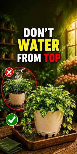 The Secret Bottom-Watering Method 🌱 #garden #plants #gardening #water #watering