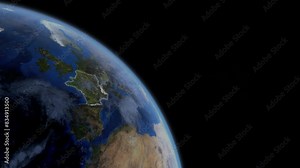 Fly Zoom into France, Paris, Marseille, Lyon, through space to see the country map region from above from space. Detailed map Showing area, HD and 4K. Animation. Stock Video