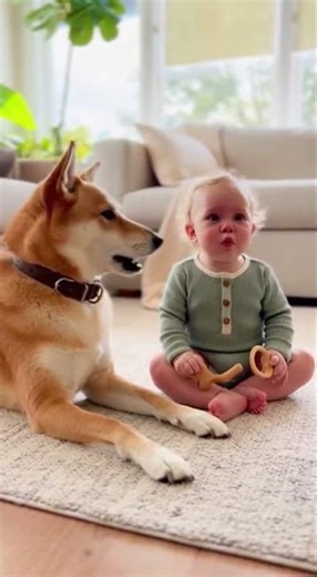 Baby vs Carolina Dog Howl Battle! 🐶👶😂.