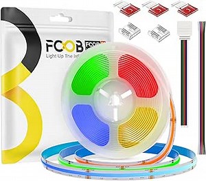 Amazon.com: FCOB COB LED Strip RGBW 3000K 16.4FT 896LEDs/m DC24V Color Changing Flexible High Density Uniform LED Tape Light 12mm for Under Cabinet (No Power/Controller) : Industrial & Scientific