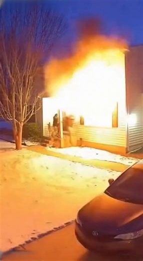 🚨BREAKING NEWS🚨 📍SUBURBAN NEIGHBORHOOD – USA 🕒 6:41 AM A terrifying house fire was caught on CCTV early this morning, showing a family sprinting out of their home as flames rapidly spread. Security footage shows the front door suddenly bursting open as multiple family members rushed outside in panic, some barefoot, desperately trying to get to safety. Moments later, thick smoke and fire could be seen pouring from the structure as neighbors began calling emergency services. Fire crews arrived