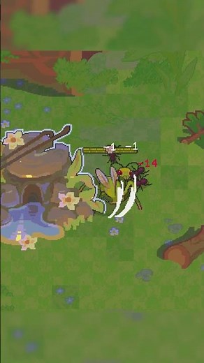 Mantis vs Ant. Pixel game Ant colony Wild forest