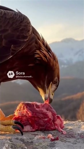🦅🥩 | Real Eagle Eating Meat ASMR