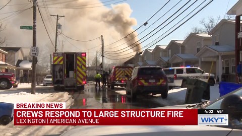 Fire crews battle blaze on American Avenue in Lexington
