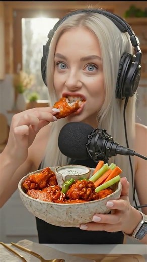 EXTREME CRUNCH! Buffalo Wings & Celery ASMR 🍗🔥 #mukbang