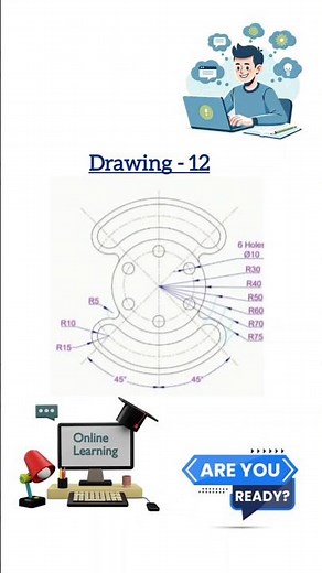 "Master AutoCAD 2D Drawing in 1 Minutes! (Beginner to Pro)" || Drawing - 12 || 3D CAD TAMIL #autocad