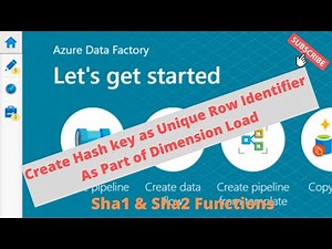 Dimension Load with ADF | Genarate Hash Key as Unique Row Identifier with Sha1 & Sha2 in ADF