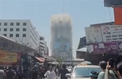 Footage shows skyscraper collapse in Bangkok after major earthquake