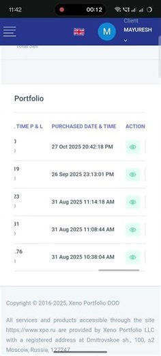 Live XPO portfolio: Compounding returns with full reinvest.