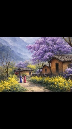 🌿 How to Paint a Dreamy Countryside Village in Spring #huyacrylicpainting #acrylicpainting