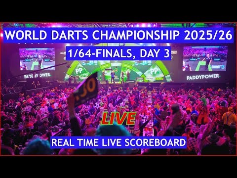 2025/26 PDC World Darts Championship Live Scores | Today 1/64-Finals, Day 3 Matches