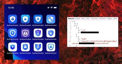 Scam authenticator app advertising on App Store; steals QR codes