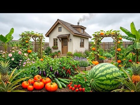 A Simple Peaceful Day in a Small Garden | Relaxing Background Video