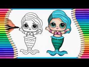 How to Draw LOL doll as Little Mermaid | step by step