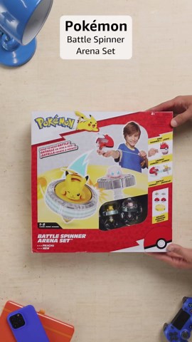 Pokémon Battle Spinner Arena Set - Two Battle Spinners with Two Poké Ball Spinner Launchers and Battle Arena