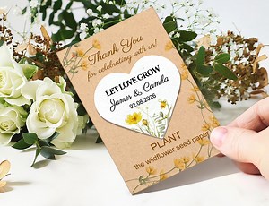 Personalized Seed Paper Wedding Favors, Custom Wildflower Seed Favors, Let Love Grow Plantable Seed Paper, Thank You Wedding Gifts in Bulk - Etsy