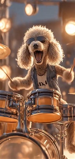 Crazy Poodle 드럼신 크레이지 푸들군 #ai #cute #동물 #funny
