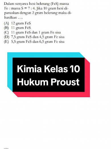 Hukum Proust dalam Kimia Kelas 10